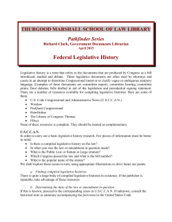 Federal Legislative History - Thurgood Marshall School of Law