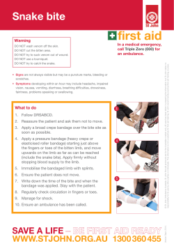 Snake bite - St John Ambulance Australia