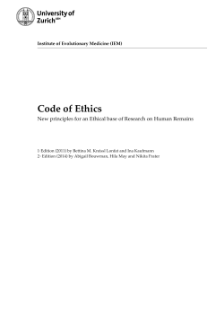 Code of Ethics - Institute of Evolutionary Medicine