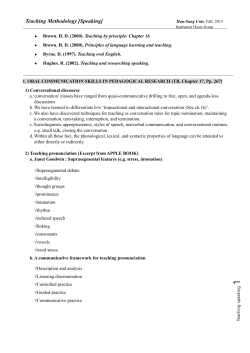 Teaching Methodology [Speaking]