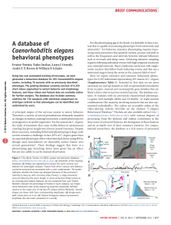 a database of Caenorhabditis elegans behavioral phenotypes