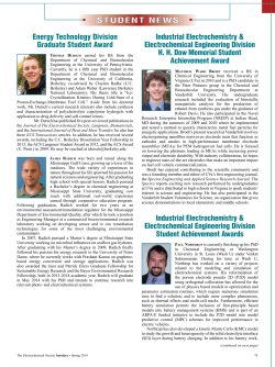 TECH HIGHLIGHTS STUDENT NEWS Energy Technology Division