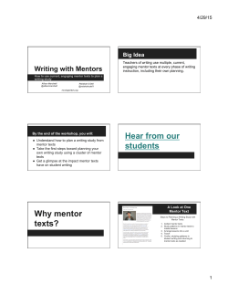 Writing With Mentors