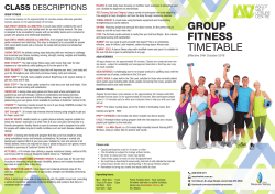 GROUP FITNESS TIMETABLE