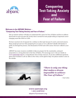 Conquering Test-Taking Anxiety and Fear of Failure