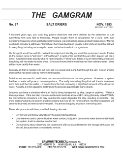 GamGram 027: Salt Driers - Gammon Technical Products
