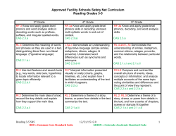 Approved Facility Schools Safety Net Curriculum Reading Grades 3-5