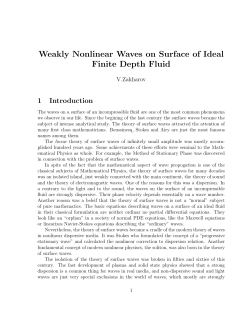 Weakly Nonlinear Waves on Surface of Ideal Finite Depth Fluid