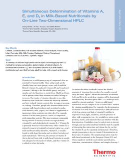 Simultaneous Determination of Vitamins A, E, and D3 in Milk