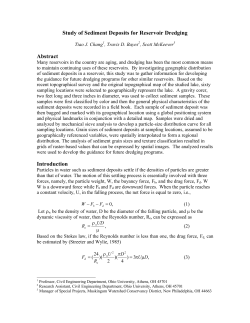 Study of Sediment Deposits for Reservoir Dredging
