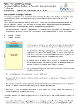 Poster Presentation Guidelines Faculty of Child and Adolescent