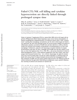 Failed CTL/NK cell killing and cytokine hypersecretion are