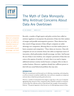 The Myth of Data Monopoly: Why Antitrust Concerns About