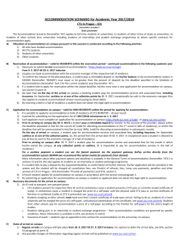 ACCOMMODATION SCENARIO for Academic Year 2017/2018