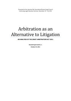 Critique of the draft Arbitration Act 2011