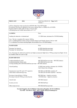 ESGT PRICE LIST 2016 Valid from 2016-01
