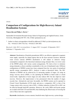 Comparison of Configurations for High-Recovery Inland
