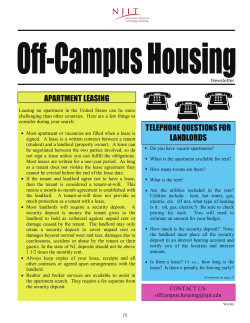 TELEPHONE QUESTIONS FOR LANDLORDS APARTMENT