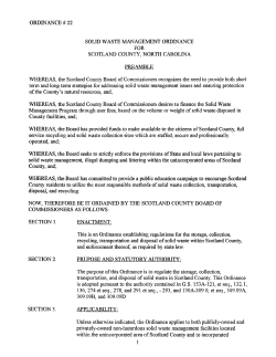 ORDINANCE# 22 SOLID WASTE MANAGEMENT ORDINANCE