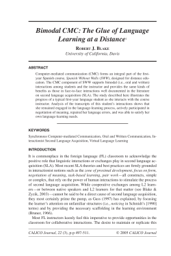 Bimodal CMC: The Glue of Language Learning at a Distance1