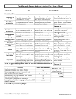 Blank Score Sheet