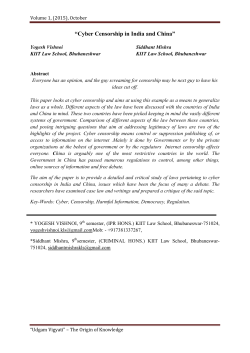 Cyber Censorship in India and China