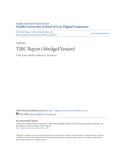 TJRC Report (Abridged Version) - Seattle University School of Law