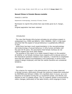 Sexual Climax in Female Macaca mulatta - TSpace