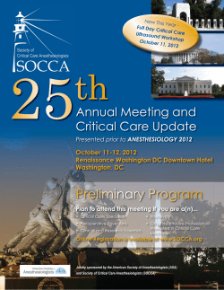 Annual Meeting and Critical Care Update