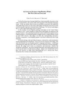 Access to Justice for People Who Do Not Speak English