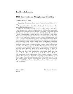 17th International Morphology Meeting