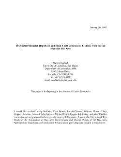 January 20, 1997 The Spatial Mismatch Hypothesis and Black Youth
