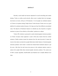 ii ABSTRACT Recently, social media has become important for