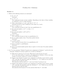 Problem Set 1 Solutions
