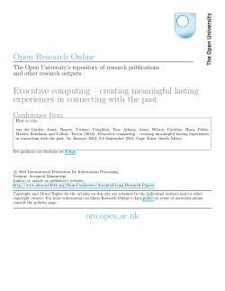 Evocative computing&ndash;creating meaningful lasting experiences in