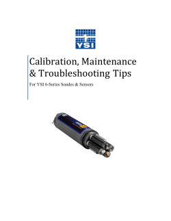 6-Series Sonde Calibration, Maintenance