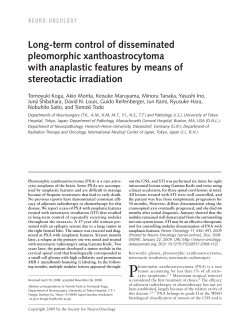Long-term control of disseminated pleomorphic xanthoastrocytoma
