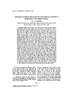 Stimulation of Sperm Movement from the Isthmus to the Site of