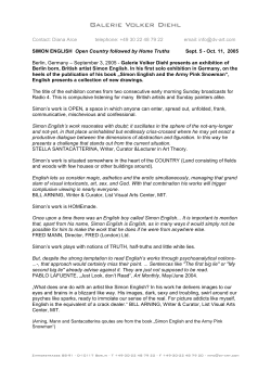 Press release - Galerie Volker Diehl