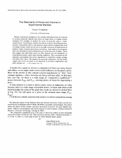The Rationality of Prices and Volume in Experimental Markets