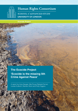 Ecocide is the missing 5th Crime Against Peace - SAS