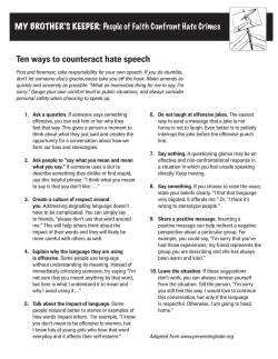 Ten ways to counteract hate speech
