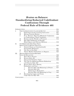 Bruton on Balance: Standardizing Redacted Codefendant