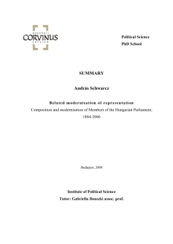 SUMMARY Andr&aacute;s Schwarcz