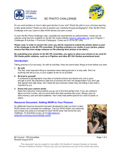 bc photo challenge - Girl Guides of Canada.