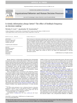 Is timely information always better? The effect of feedback frequency