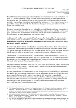 CIVIL SOCIETY AND INTERNATIONAL LAW Powerful nations have