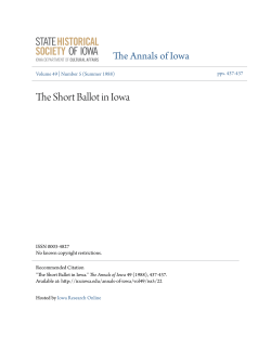 The Short Ballot in Iowa - Iowa Research Online