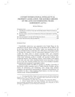 The Ignoble Origins of the Anti-Counterfeiting Trade Agreement