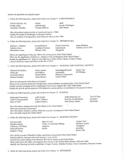 Judiciary Act of 1801 Panic of 1837 John Quincy Adams